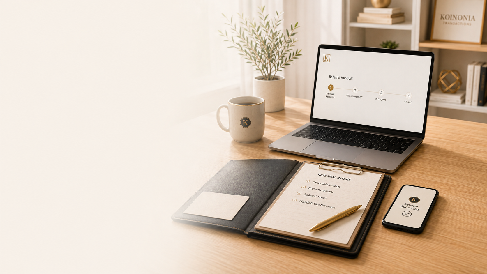 Koinonia professional referral handoff workspace