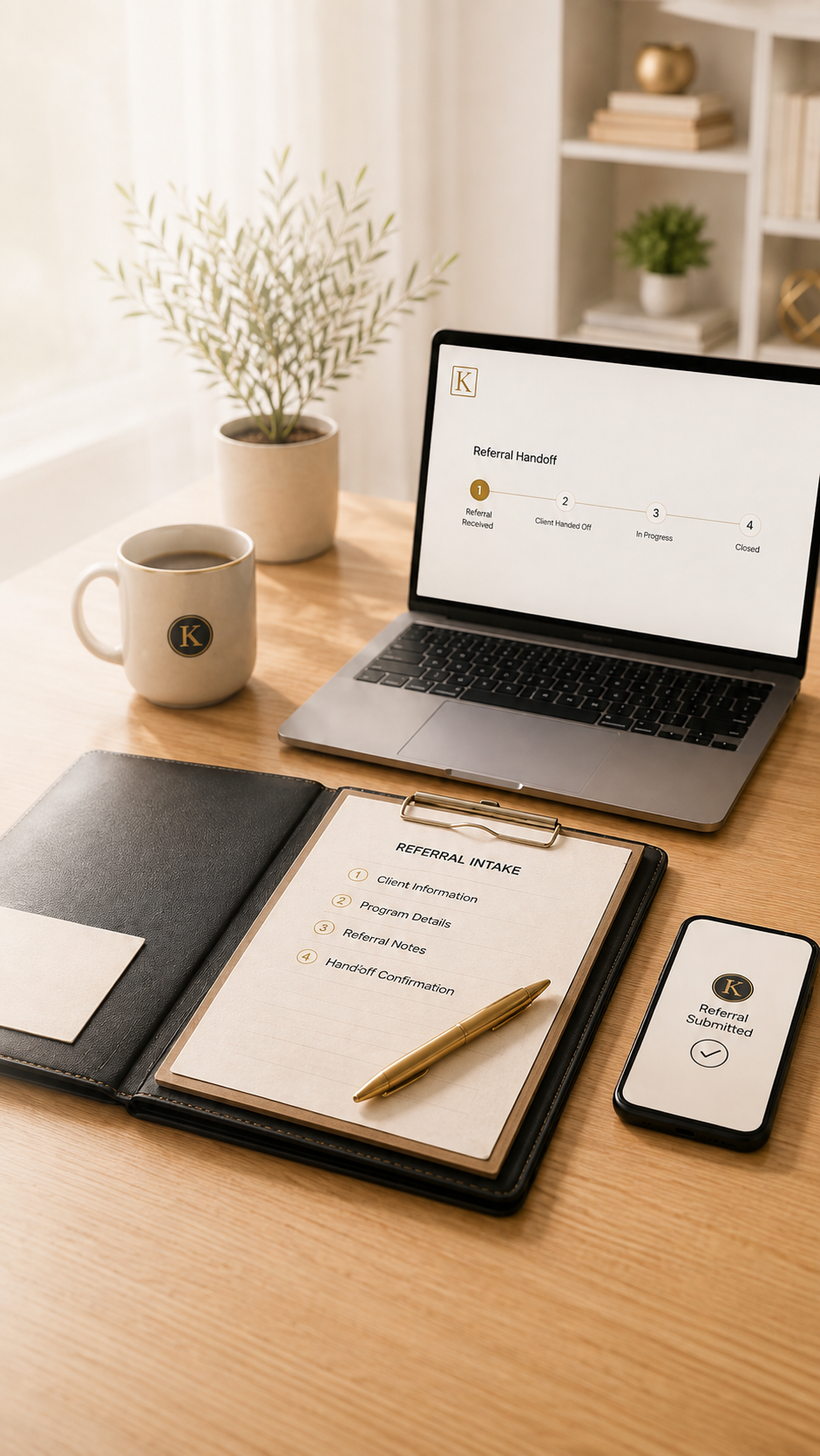Koinonia professional referral handoff workspace