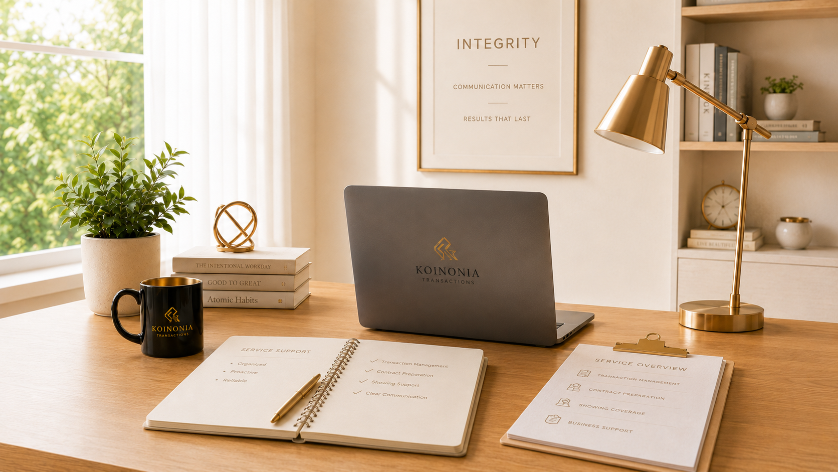 Koinonia organized real estate operations workspace