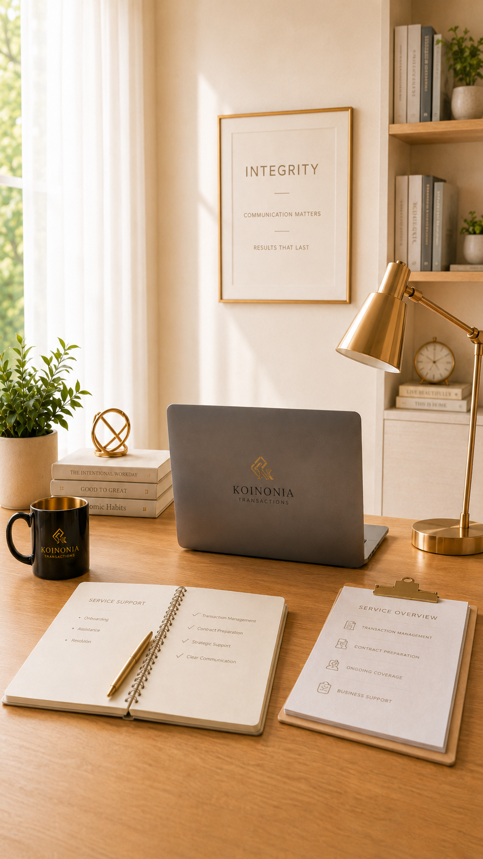 Koinonia organized real estate operations workspace
